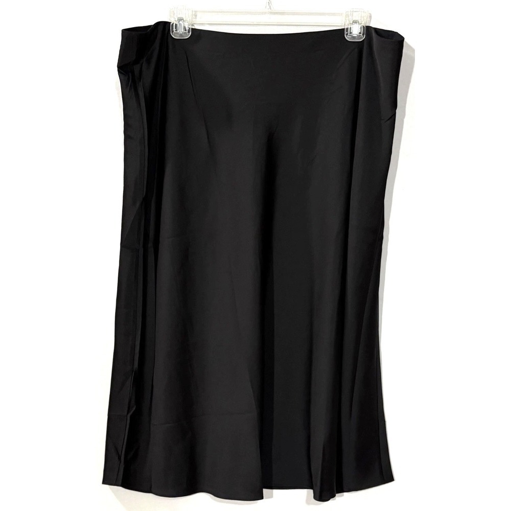 J Crew Gwyneth Slip Skirt Womens 3X Black Elastic Waistband